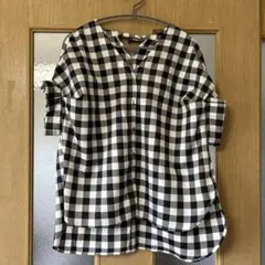 Bou Jeloud ギンガムチェック ブラウス 半袖 ★まとめ買い割引OK