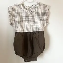 最終値下げ choucream ブラウンチェックロンパ