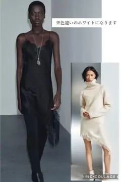 ZARA ZW COLLECTION ネイビー アシンメトリーレースワンピース - メルカリ