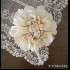 コサージュ　ホワイトベージュ　卒園式　卒業式　入学式　入園式