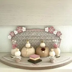 38 ひな祭り　ひな人形　お雛様　ハンドメイド　雛人形　木製　雛飾り