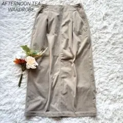 アフタヌーンティーワードローブ　コーデュロイラインスカート　M〜L ベージュ