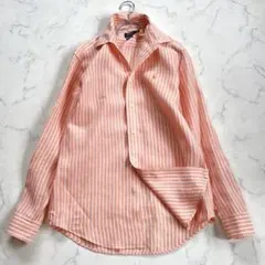 美品✨ラルフローレン ストライプリネンシャツ リラックスフィット ポニー刺繍