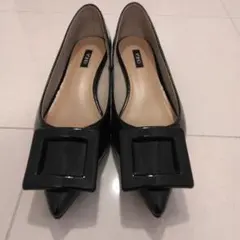 極美品☆Ohga オーガ エナメルバックルパンプス 24.5㎝ ブラック