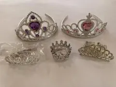 ティアラ 5個セット シルバー 紫 ピンク
