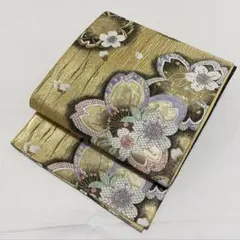 A5 桜の花模様 金糸 正絹 六通 袋帯 フォーマル 振袖用 O2