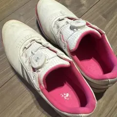 Adidas ゴルフシューズ 女性用 ホワイト/ピンク　25cm