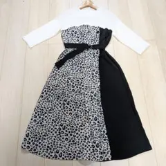 Hudson honey　アニマル柄　 ワンピース　ベルト付き　Мサイズ　七分袖