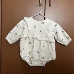 petit main 花柄ロンパース 80