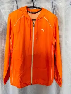 PUMA オレンジ ウィンドブレーカー フード付き(レディース)