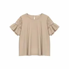 【美品】INGNI イング 袖レース カットソー ブラウス Mサイズ ベージュ