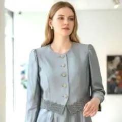 ヴィンテージ スーツ セットアップ 金ボタン グレー 11号