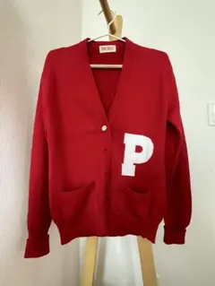 PINK HOUSE 赤 カーディガン P刺繍