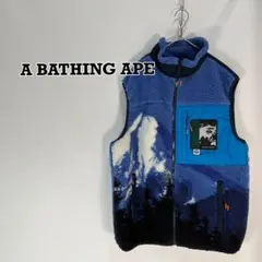 A BATHING APE　ボア フリース　ベスト　切り替え　ナイロン　M