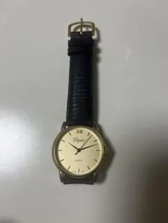 Papini/クォーツ腕時計 ゴールド/ブラック/メンズ/used