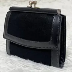 DOONEY&BOURKE 三つ折り財布 がま口　ブラック　レザー