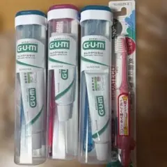 ✨新品✨G•U•Mトラベルセット 旅行用 歯みがき3本セット 緑•青•ピンク