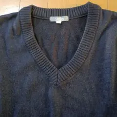 スクールセーター　紺　Vネック　日本製