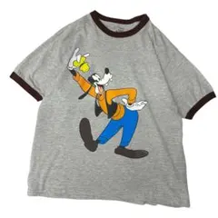 ディズニー グーフィー リンガーTシャツ M ヴィンテージ風