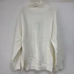 no.1605新品ホワイト ハイネック ニットセーター