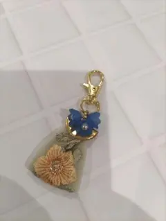 刺繍リボン キーホルダー⑦ キーリング ハンドメイド