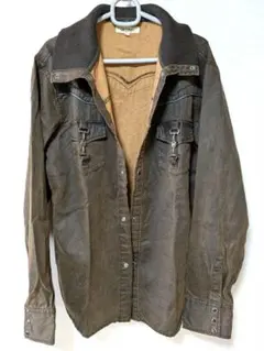 Oil Cake メンズ　長袖シャツ XL　ブラウン　秋　冬