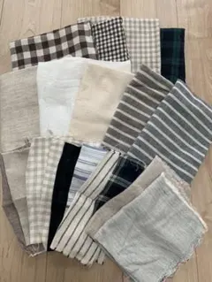 ナチュラル系　生地　はぎれ　カットクロス　リネン　コットン　ガーゼ　北欧系