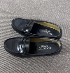 HARUTA ブラックレザー ローファー