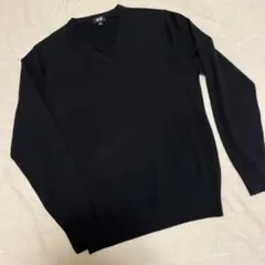 ユニクロ　薄手ニットセーター　ブラック　S 美品