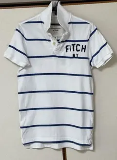 【美品】Abercrombie アバクロ ポロシャツ M ホワイト/ネイビー