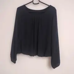 プラステ　長袖 ブラウス ネイビー Lサイズのサムネイル