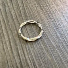 【1155】新品 アメカジ シルバー調 ツイストデザイン リング 11号