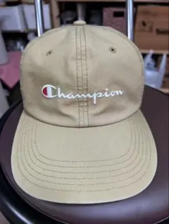 Champion ロゴ刺繍 キャップ ベージュ フリーサイズ 調節可