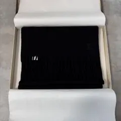 美品クリーニング済 Louis Vuitton ブラック マフラー フリンジ付き