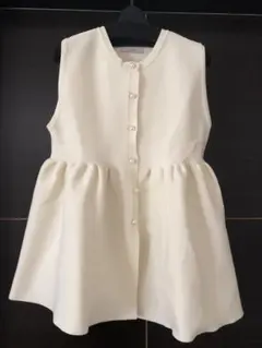 【美品】リノルーセ　ペプラムニットベスト　manaoコラボ　アイボリー