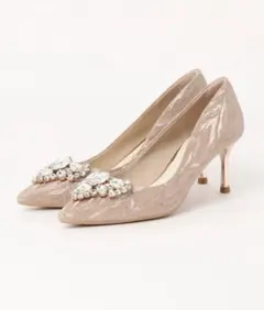 【Jasmine】ビジューハイヒールパンプスヒール6センチのサムネイル