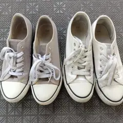 グレーとホワイトのスニーカー 24.0cm まとめて２足