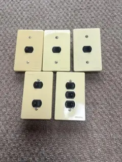 National レトロスイッチプレートとスイッチ本体 5個セット