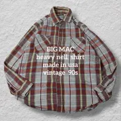 90s BIG MACヘビーネルシャツUSA製チェックネルシャツ好配色Lのサムネイル