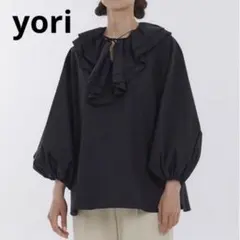 yori ヨリ フクレフレア ブラウス ペプラム ブラック リボン 38 - メルカリ
