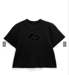 リブ編み ブラック Tシャツ 半袖