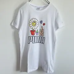 PUMA プーマ Tシャツ 半袖 グラフィック 花 フラワー プリント デカロゴ