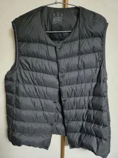 ☆*さ様 無印良品　ポケッタブルノーカラーダウンベスト　XL ダークグレー