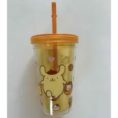 ポムポムプリン　プラスチックコップ　中古品　マグボトル　タンブラー　ストロー