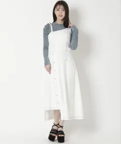 新品未使用　レディアゼル ステッチカラーワンピース　オフホワイト　FREE