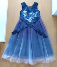 140cm フォーマルドレス 青紫 グラデーション