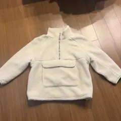 ホワイト フリース ハーフジップジャケット