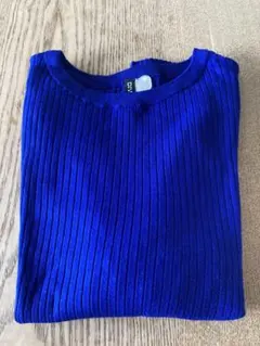 H&M DIVIDED Lサイズ 青 リブニット