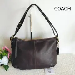 美品☆COACH コーチ☆ショルダーバッグ レザー ダークブラウン