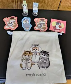 モフサンドならぶんです2 ウサギ・コアラ バズコレシール4枚・もふもふ巾着ポーチ